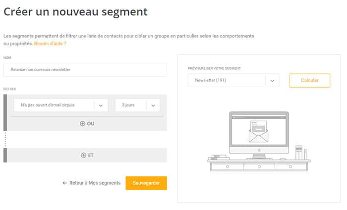 segmentation sur mailjet