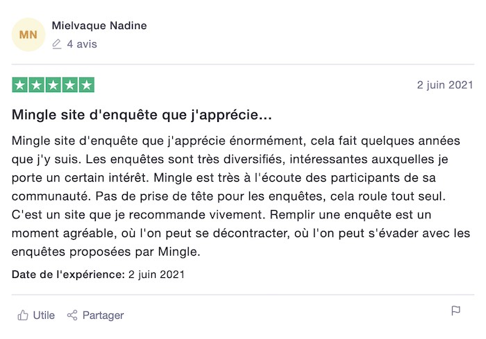 Avis 2 sur Mingle 