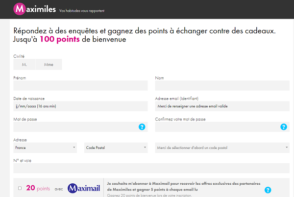 comment s inscrire sur maximiles